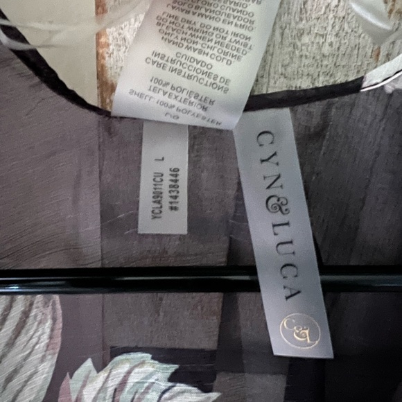 Black floral swim suit cover - Picture 2 of 2